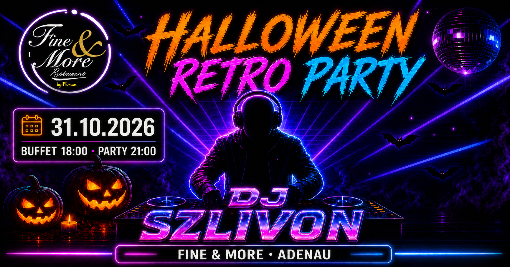 Halloween Retro Party 2026 im Fine & More
